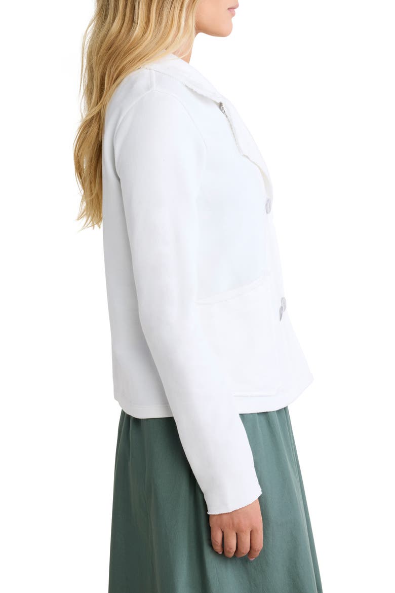 Cotton Blend French Terry Jacket, Alternate, color, PAPER WHITE