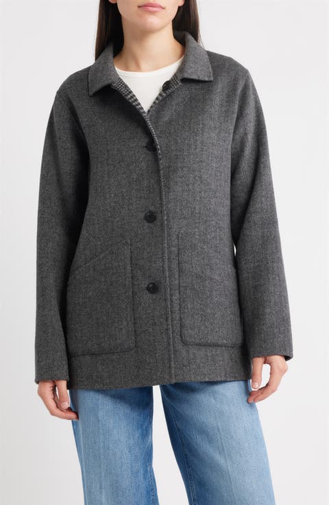 Reversible Wool Blend Jacket