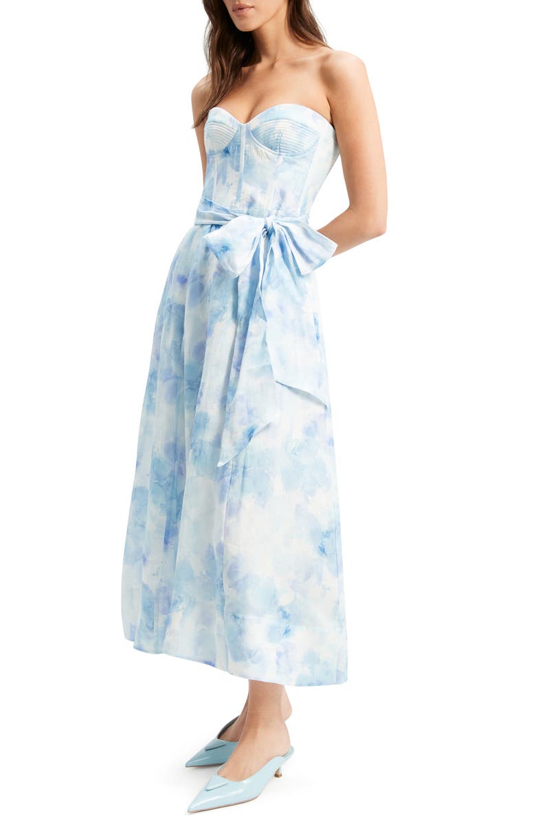 Bardot Vibrant Tie Dye Strapless Corset Dress, Alternate, color, 