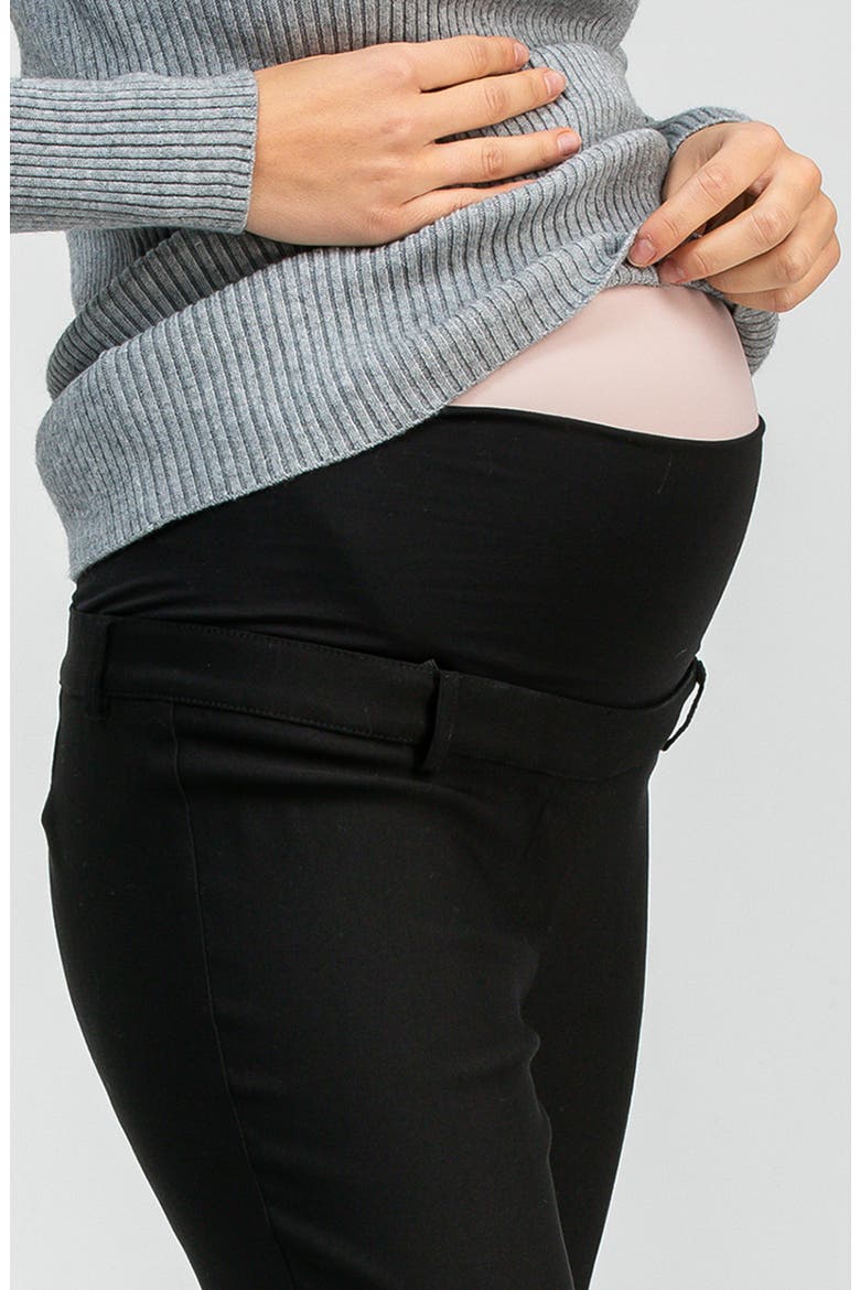 Prince Over the Bump Straight Leg Maternity Pants, Alternate, color, BLACK