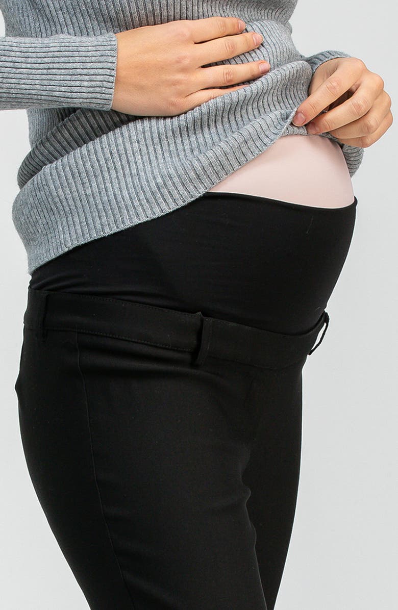 PIETRO BRUNELLI MATERNITY Prince Over the Bump Straight Leg Maternity Pants, Alternate, color, Black