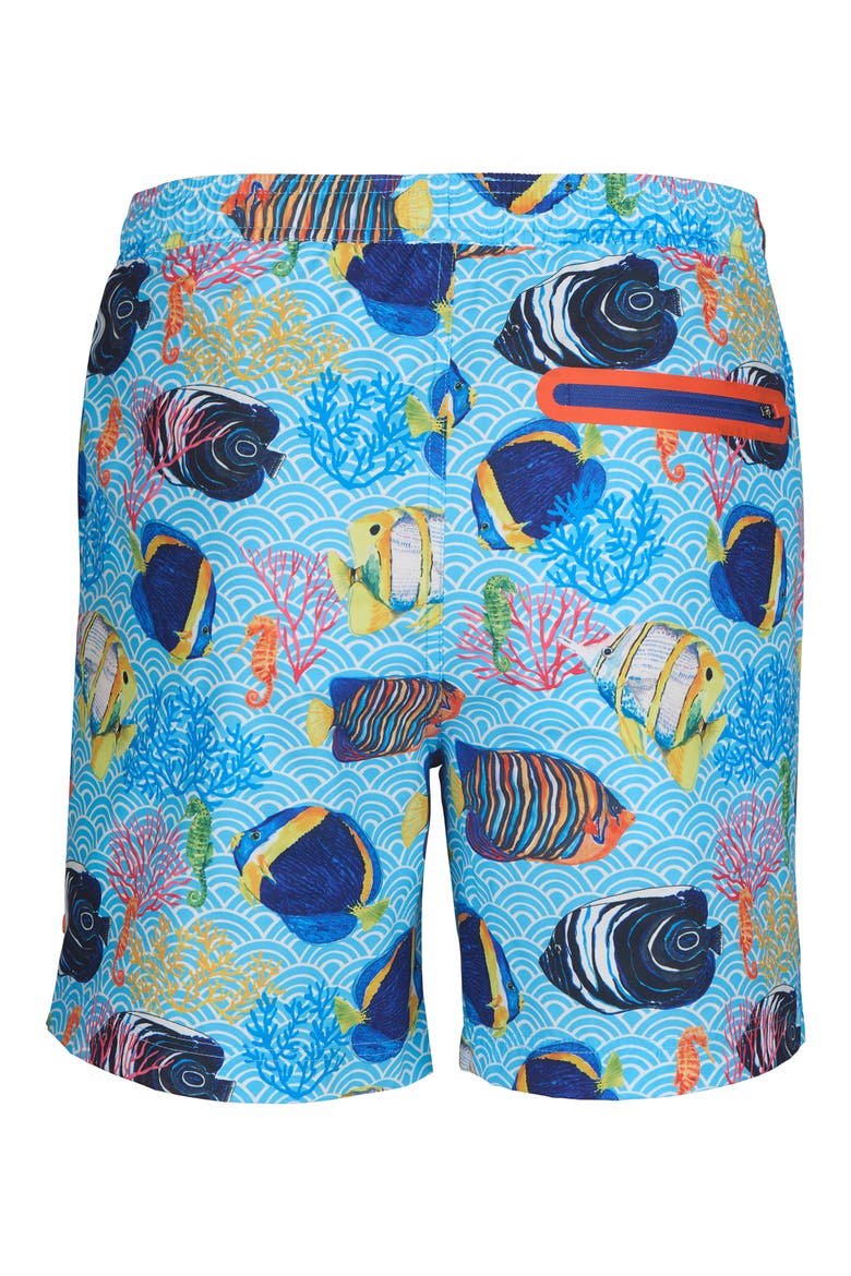 Paros Printed Swim Trunks, Alternate, color, SPRAY BLUE