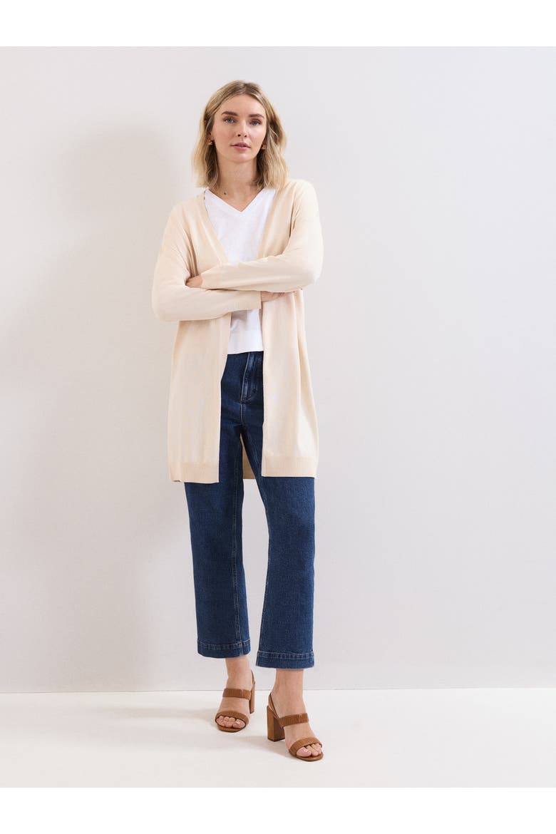 Sabrina Longline Open Front Cardigan, Alternate, color, Ivory