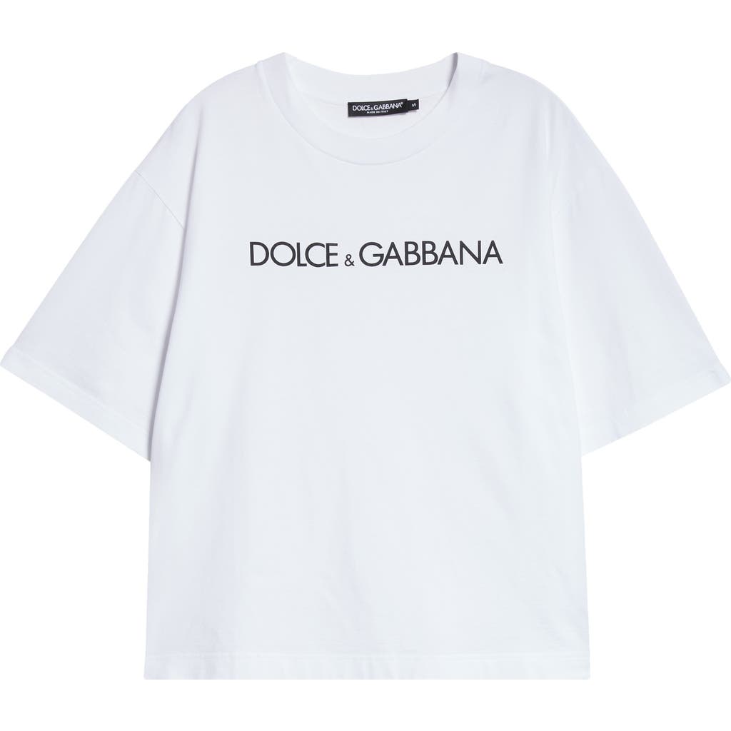 Dolce & Gabbana Logo Cotton T-shirt In W0800 Bianco Ottico