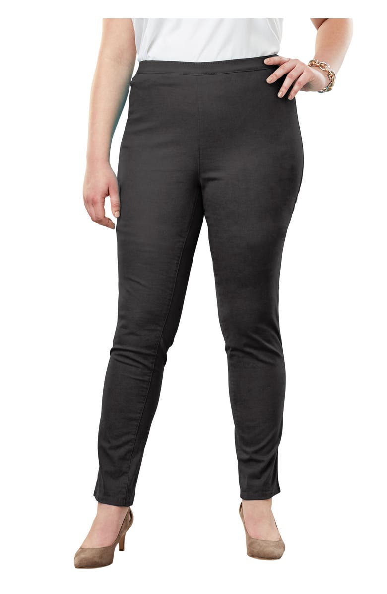Jessica London Stretch Denim Straight-Leg Jegging, Main, color, Black