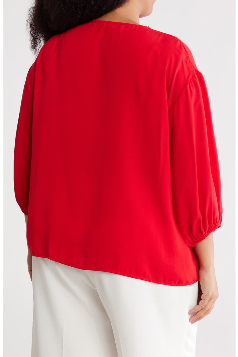 Tie Neck Top, Alternate, color, RED