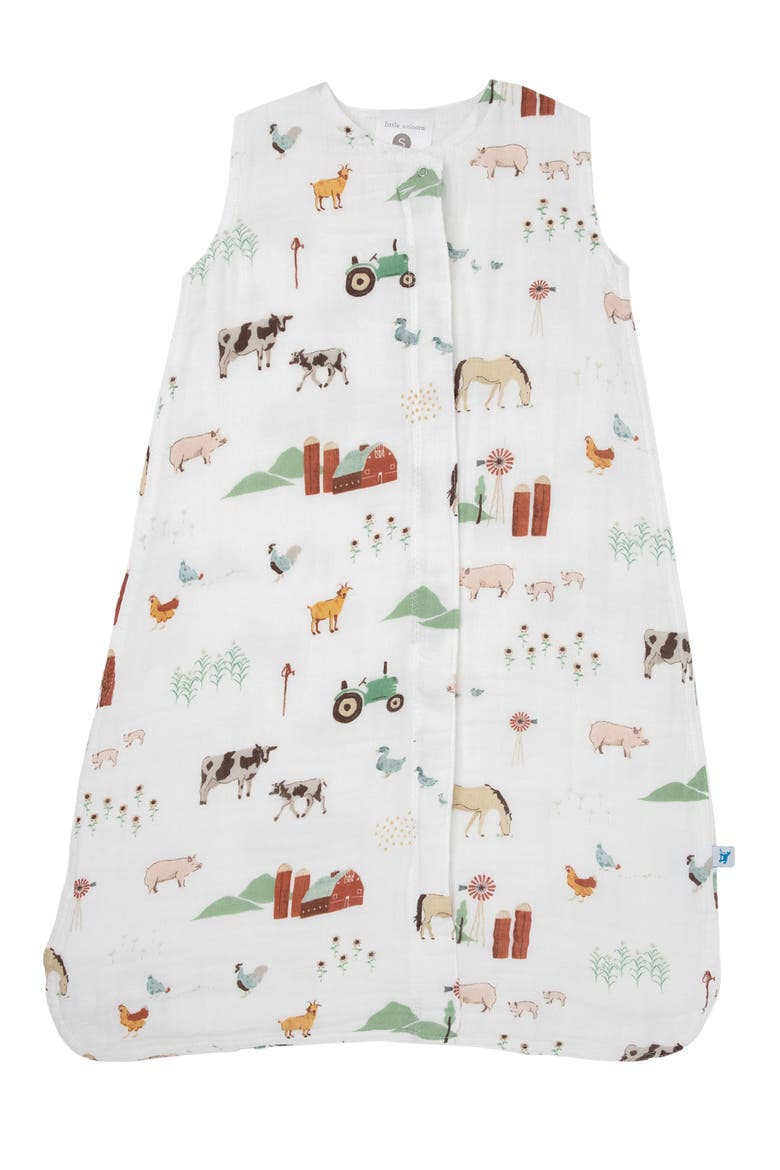 Cotton Muslin Wearable Blanket, Main, color, FARMYARD
