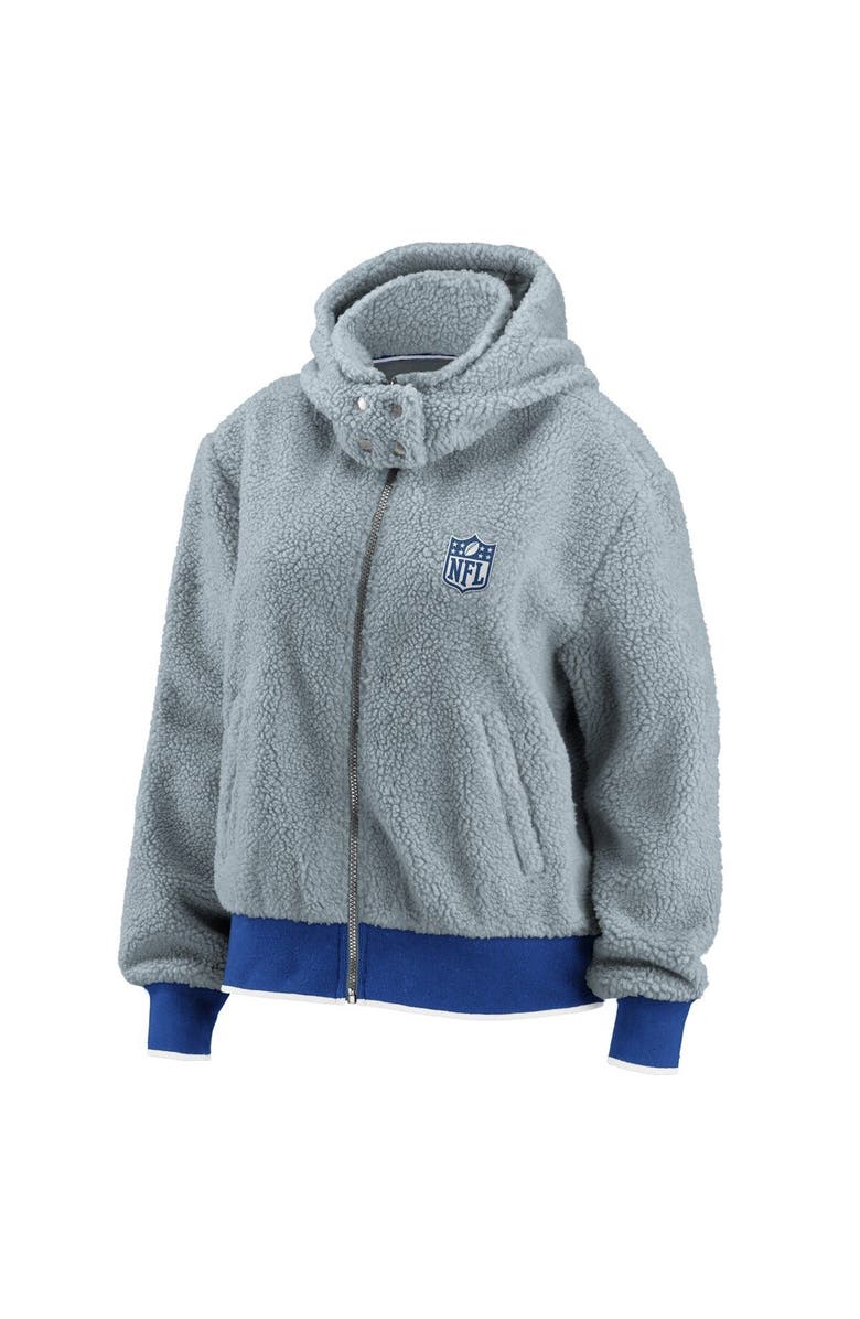 WEAR by Erin Andrews Women's WEAR by Erin Andrews Gray NFL Sherpa Full-Zip Hoodie Jacket, Alternate, color, 