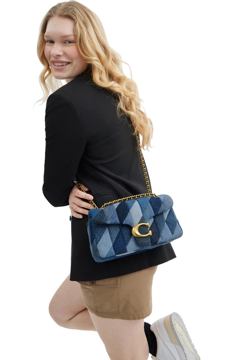 COACH Tabby Quilted Patchwork Denim Shoulder Bag, Alternate, color,