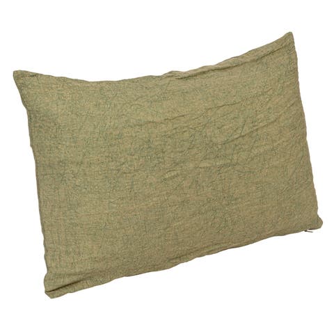 24 Inches Stonewashed Linen Lumbar Pillow