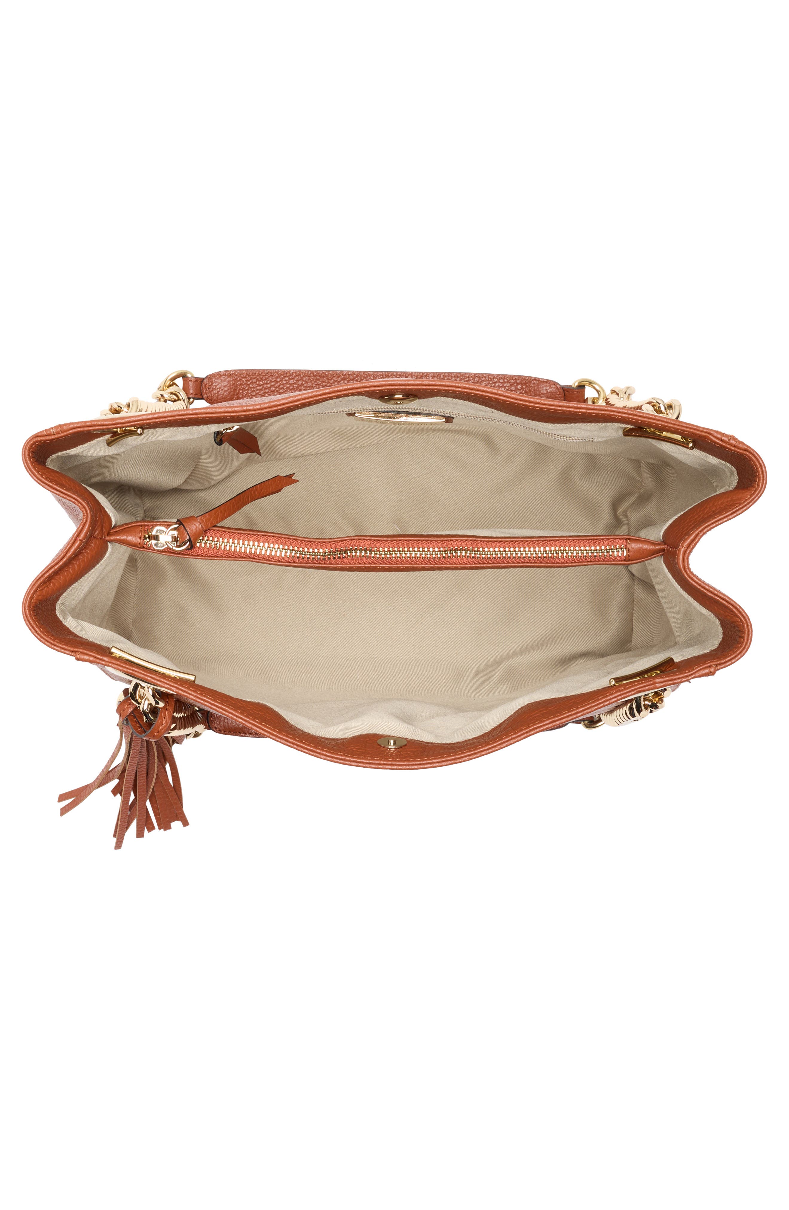 VALENTINO BY MARIO VALENTINO Luisa Rock Leather Tote Bag, Alternate, color, Whiskey