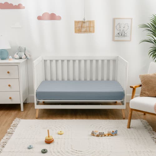 Comfy Cubs Muslin Fitted Crib Sheet In Pacific Blue