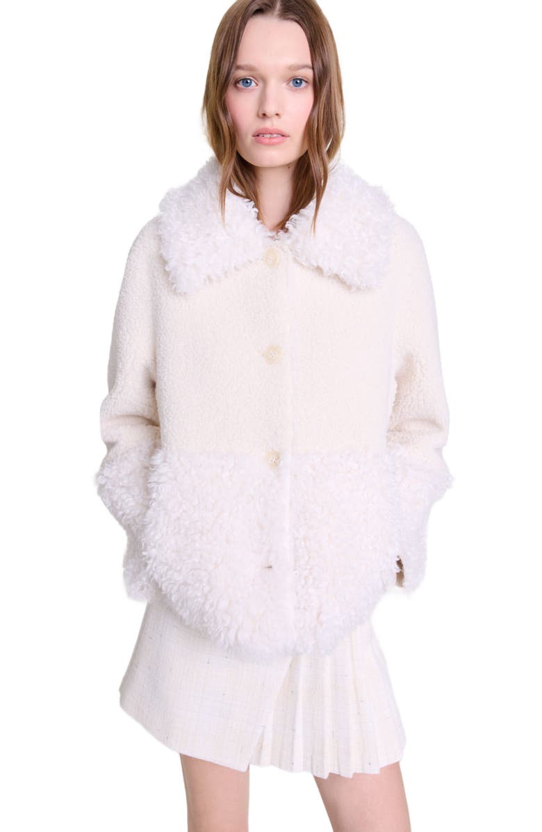 maje Short fake fur coat, Alternate, color,