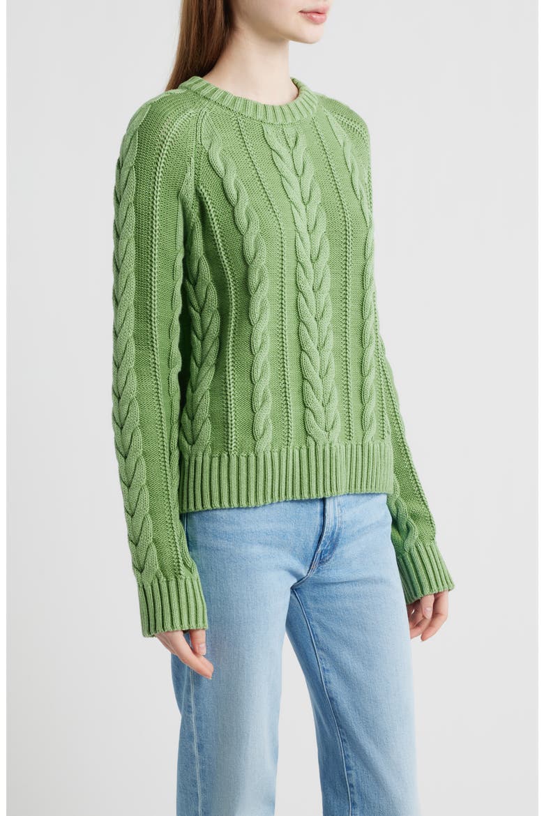 Cable Stitch Sweater, Alternate, color, SPRUCE