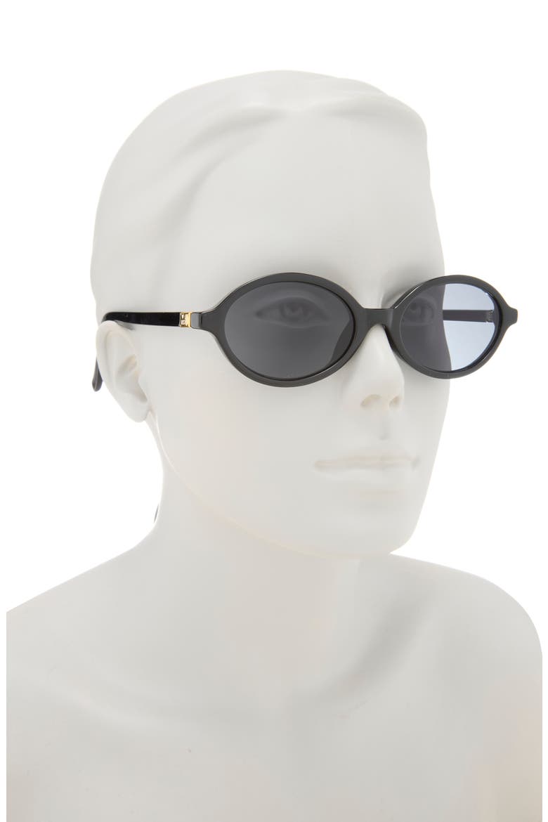 55mm Oval Sunglasses, Alternate, color, BLACK OPAQUE
