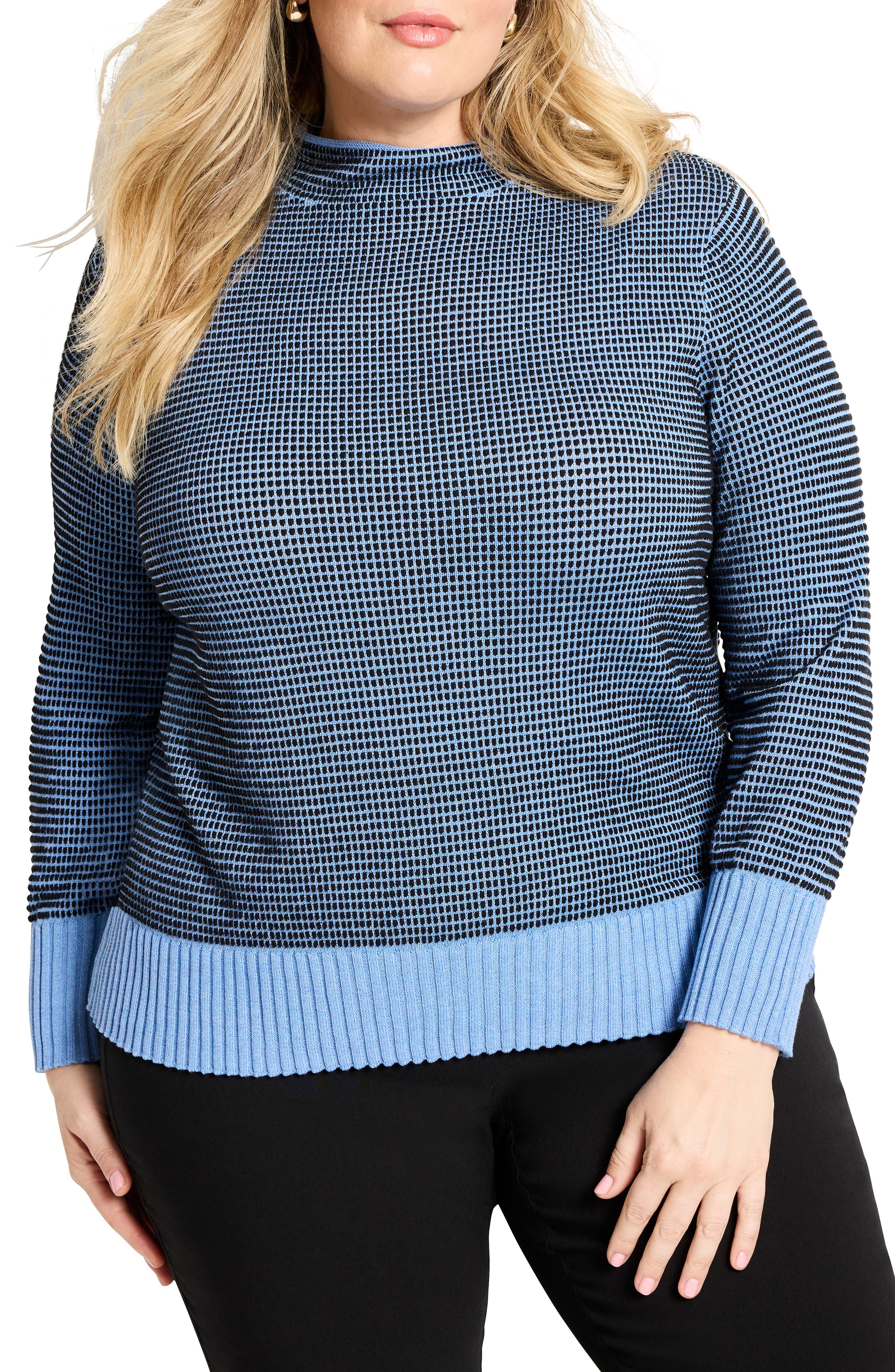 NIC+ZOE Mock Neck Pixel Knit Sweater