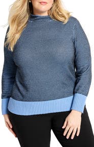 NIC+ZOE Mock Neck Pixel Knit Sweater
