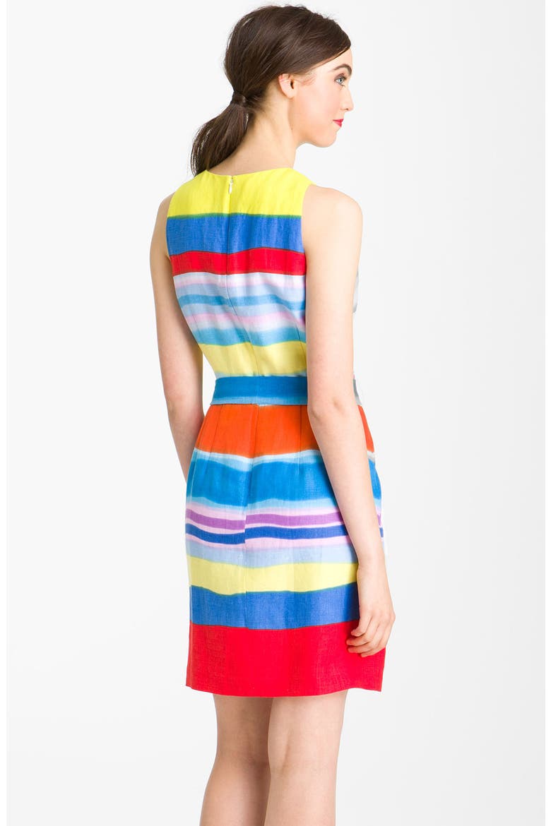 Belted Linen Dress, Alternate, color, RAINBOW MULTI