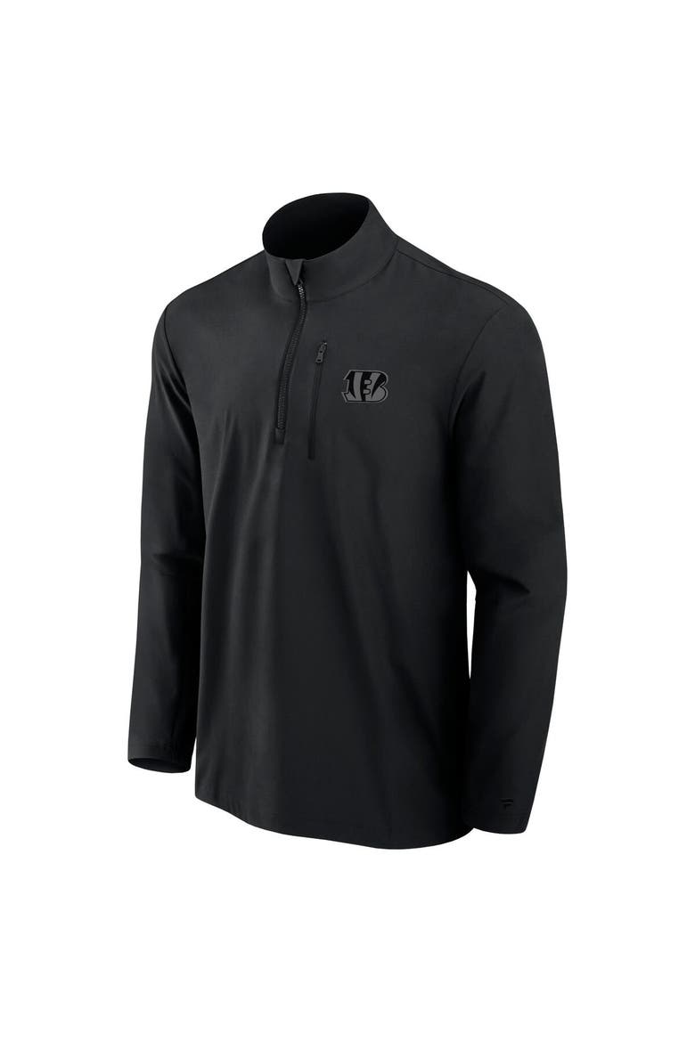 Men's Fanatics Black Cincinnati Bengals Front Office Woven Quarter-Zip Jacket, Alternate, color, Black
