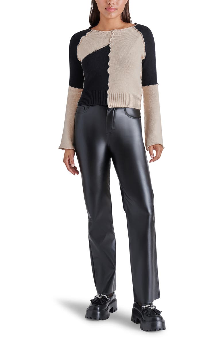 Steve Madden Rylee Colorblock Reverse Seam Sweater, Alternate, color, 