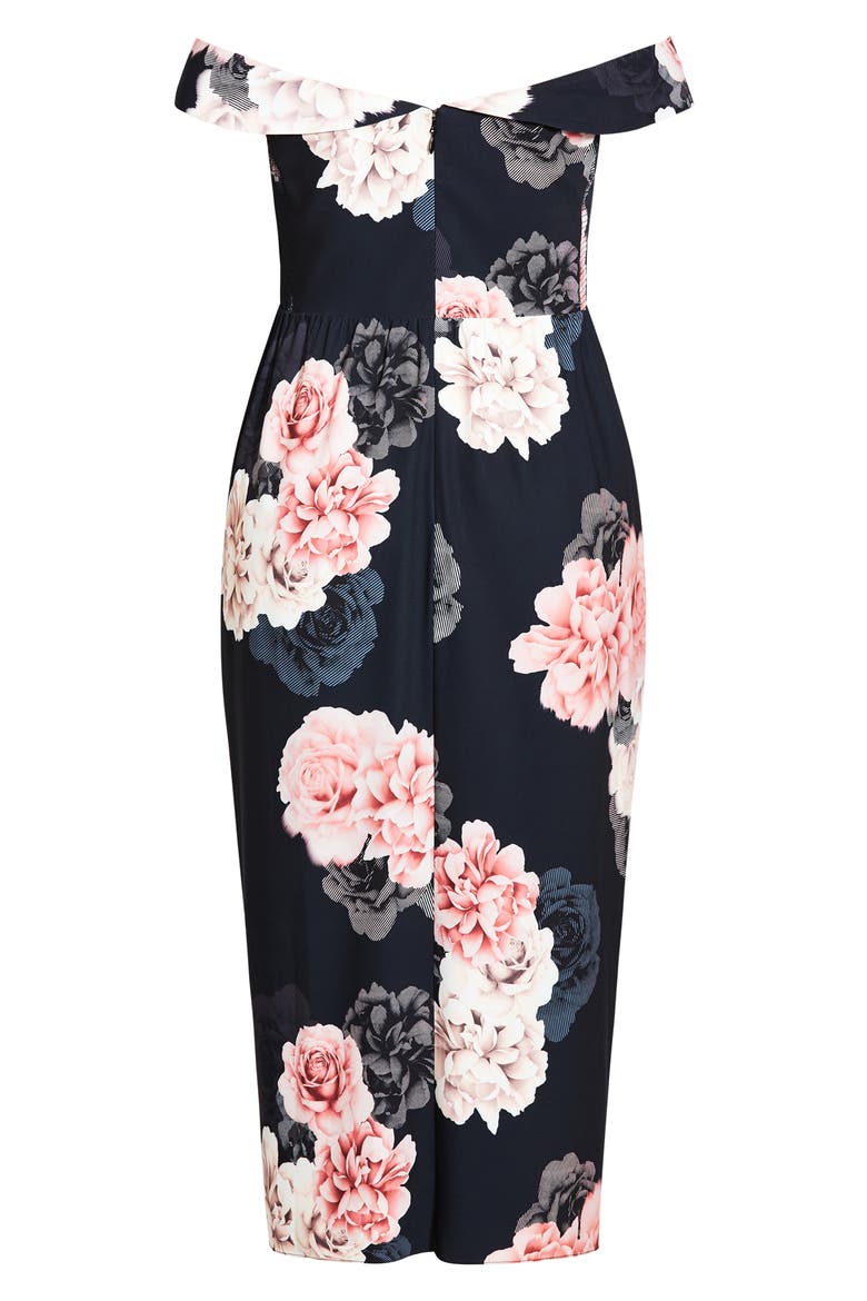 French Off the Shoulder Dress, Alternate, color, FRENCH FLORAL