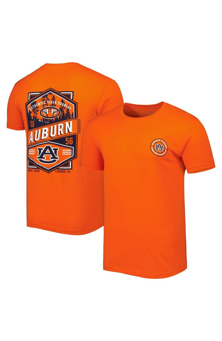 GREAT STATE CLOTHING Men's Orange Auburn Tigers Double Diamond Crest T-Shirt, Main, color,