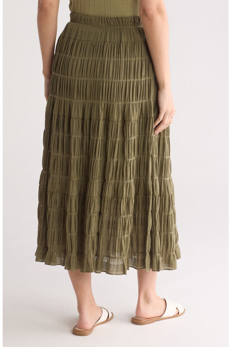 Textured Midi Skirt, Alternate, color, ARMY-ARMY