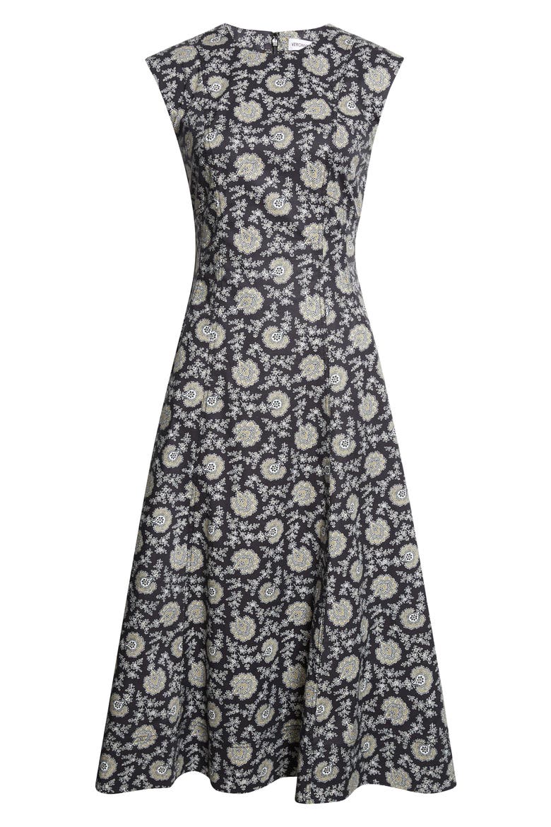 Dulce Stretch Cotton Dress, Alternate, color, BLACK/ CAMEL/ GREEN MULTI