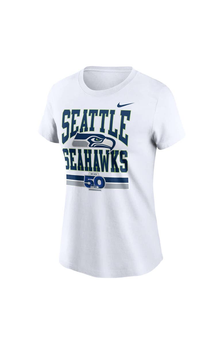 Nike Women's Nike White Seattle Seahawks 50th Season T-Shirt, Alternate, color, White