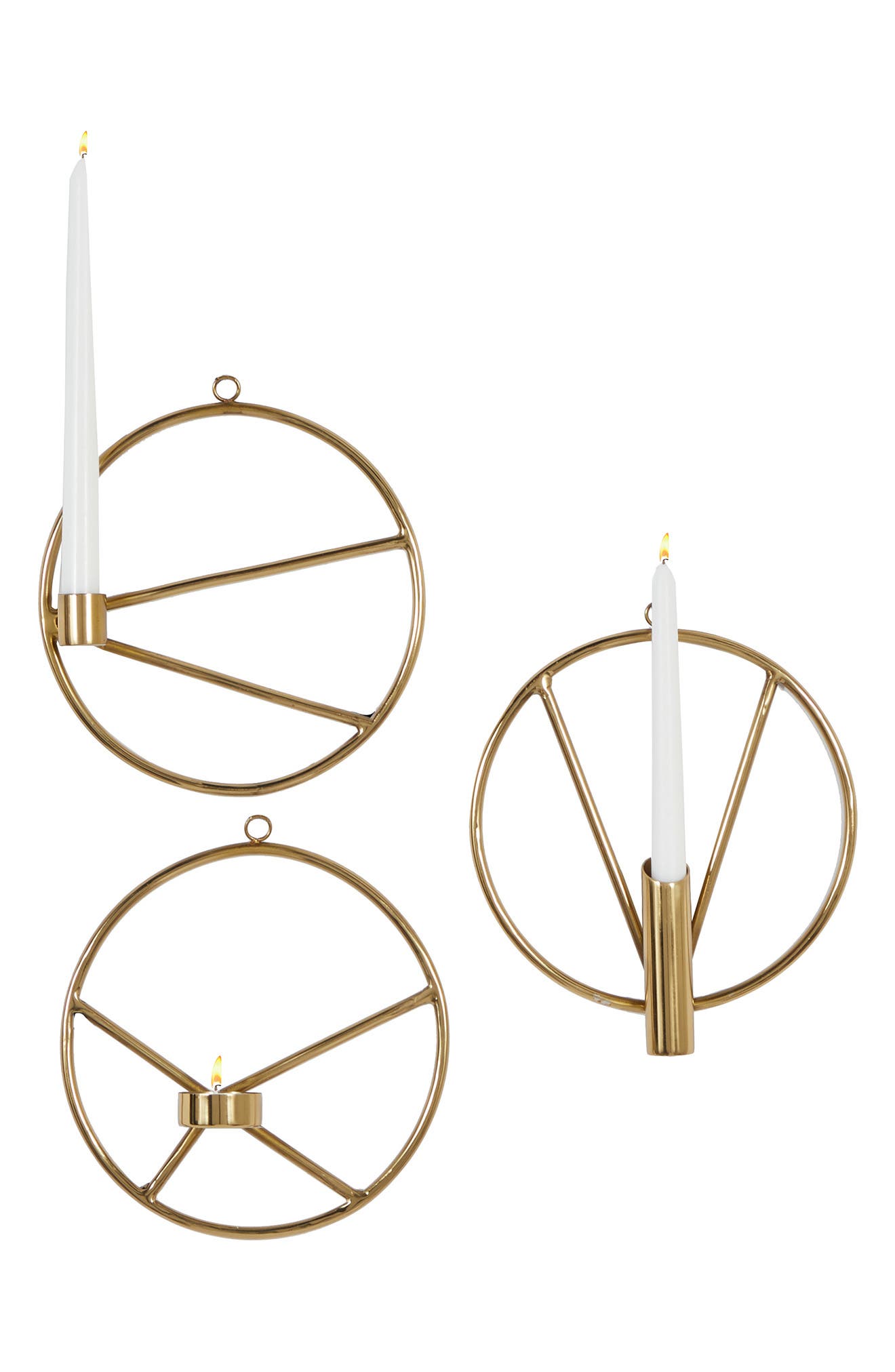 WILLOW ROW Goldtone Stainless Steel Modern Wall Sconce - Set of 3