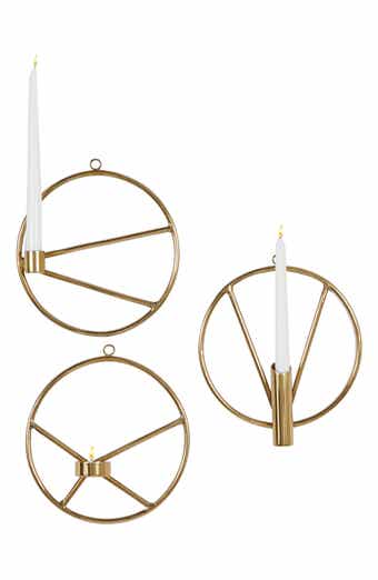 WILLOW ROW Goldtone Stainless Steel Modern Wall Sconce - Set of 3