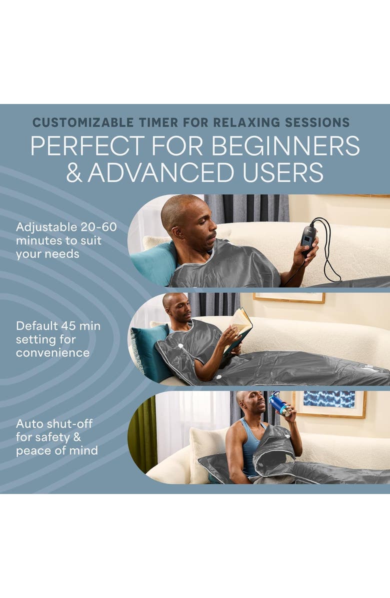 Lifepro BioRemedy Infrared Sauna Blanket Portable Full Body Detox & Relaxation, Alternate, color, Regular Grey