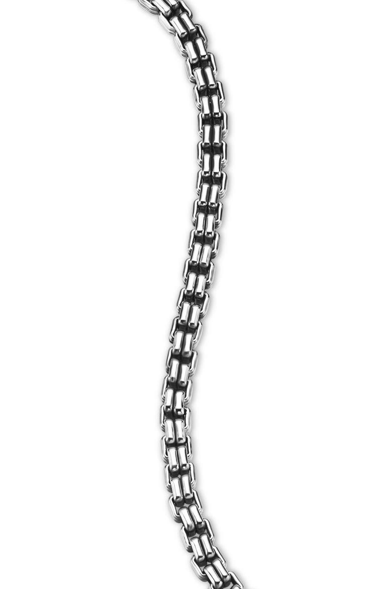 Men's Double Box Chain Bracelet in Sterling Silver, 4mm, Alternate, color, SILVER