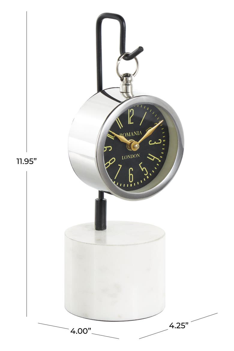 Modern Stainless Steel Clock, Alternate, color, SILVER