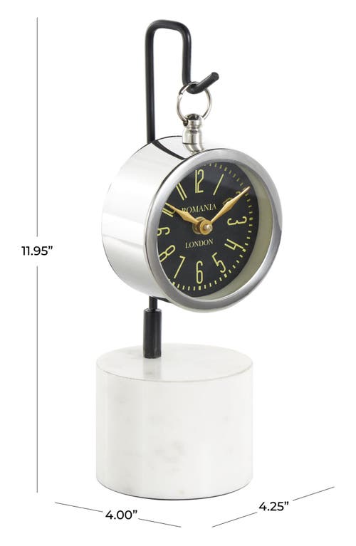 Vivian Lune Home Modern Stainless Steel Clock In Silver