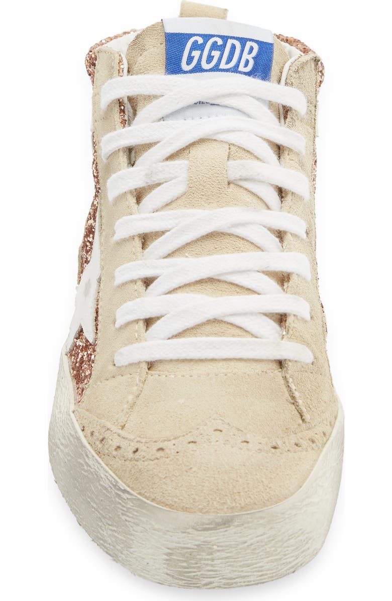 Golden Goose Mid Star Glitter Sneaker, Alternate, color, Peach/ Pearl/ White