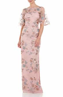 JS Collections Daphne Embroidered Sequin Column Gown