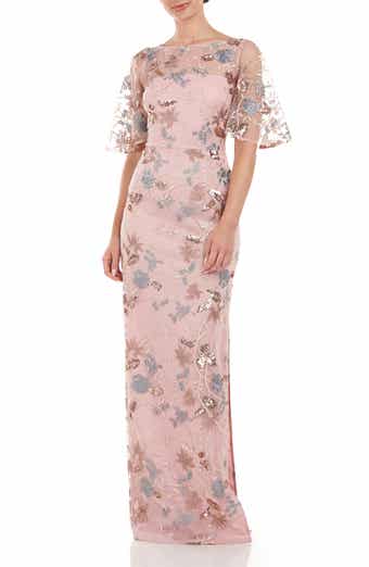 JS Collections Daphne Embroidered Sequin Column Gown