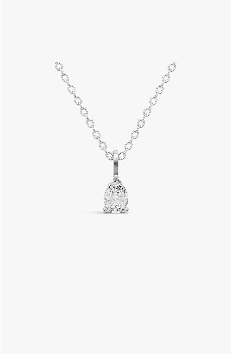 SEREIA OFFICIAL 14K Gold 0.5 ct Lab Grown Pear Shape Diamond Solitaire Pendant with Bail, Main, color, White Gold