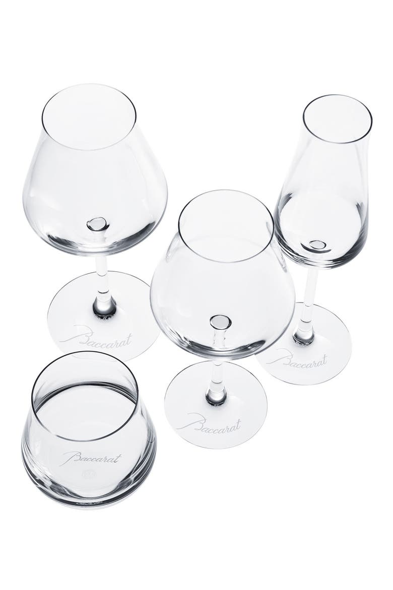 Chateau Baccarat Degustation Set of 4 Lead Crystal Tasting Glasses, Alternate, color, CLEAR