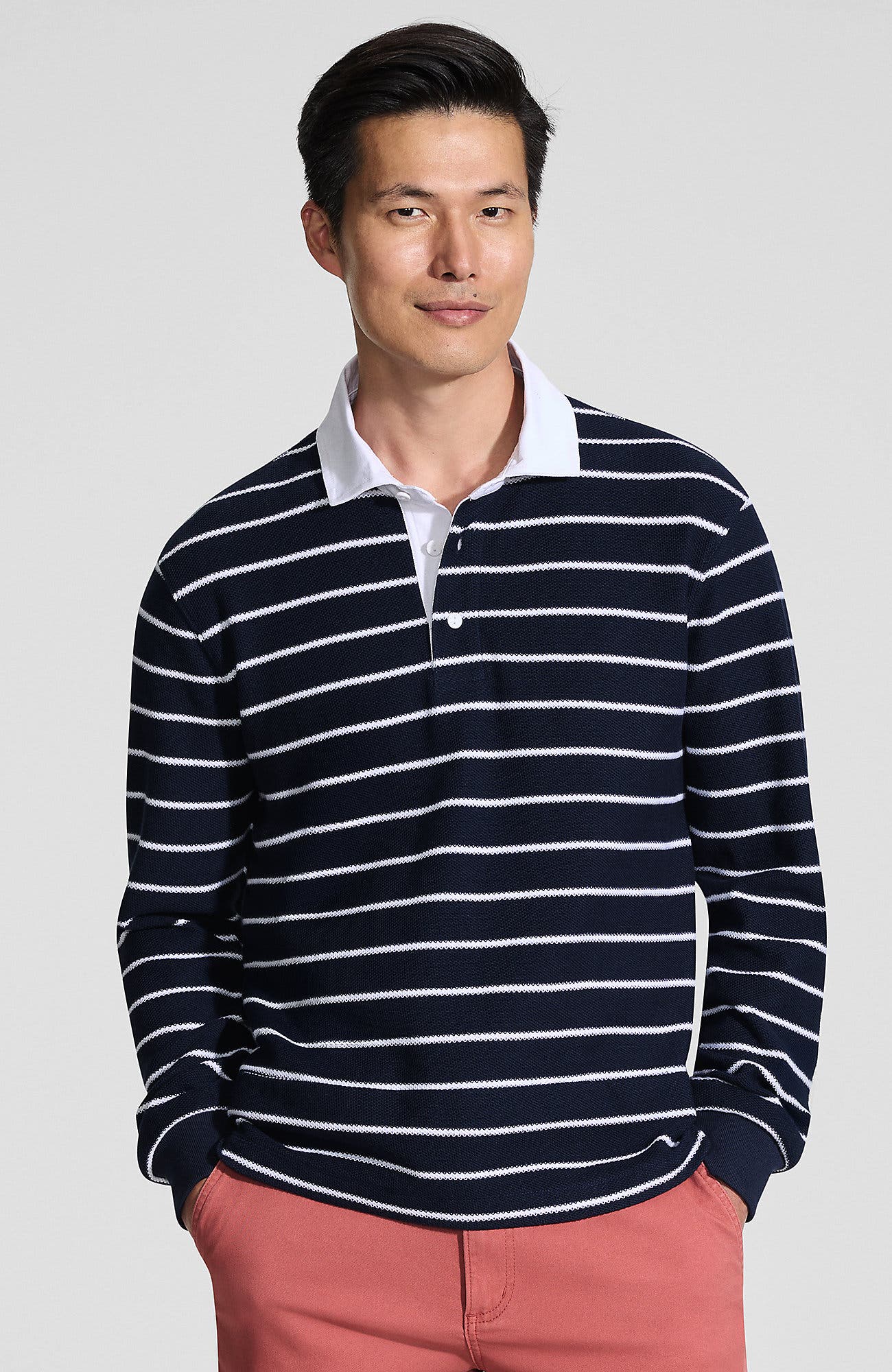 selected Radiant Navy Classic Stripe