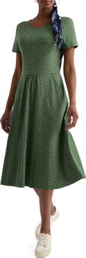 Seasalt Cornwall April Short Sleeve Fit & Flare Dress