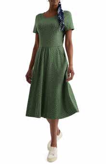 April Short Sleeve Fit & Flare Dress