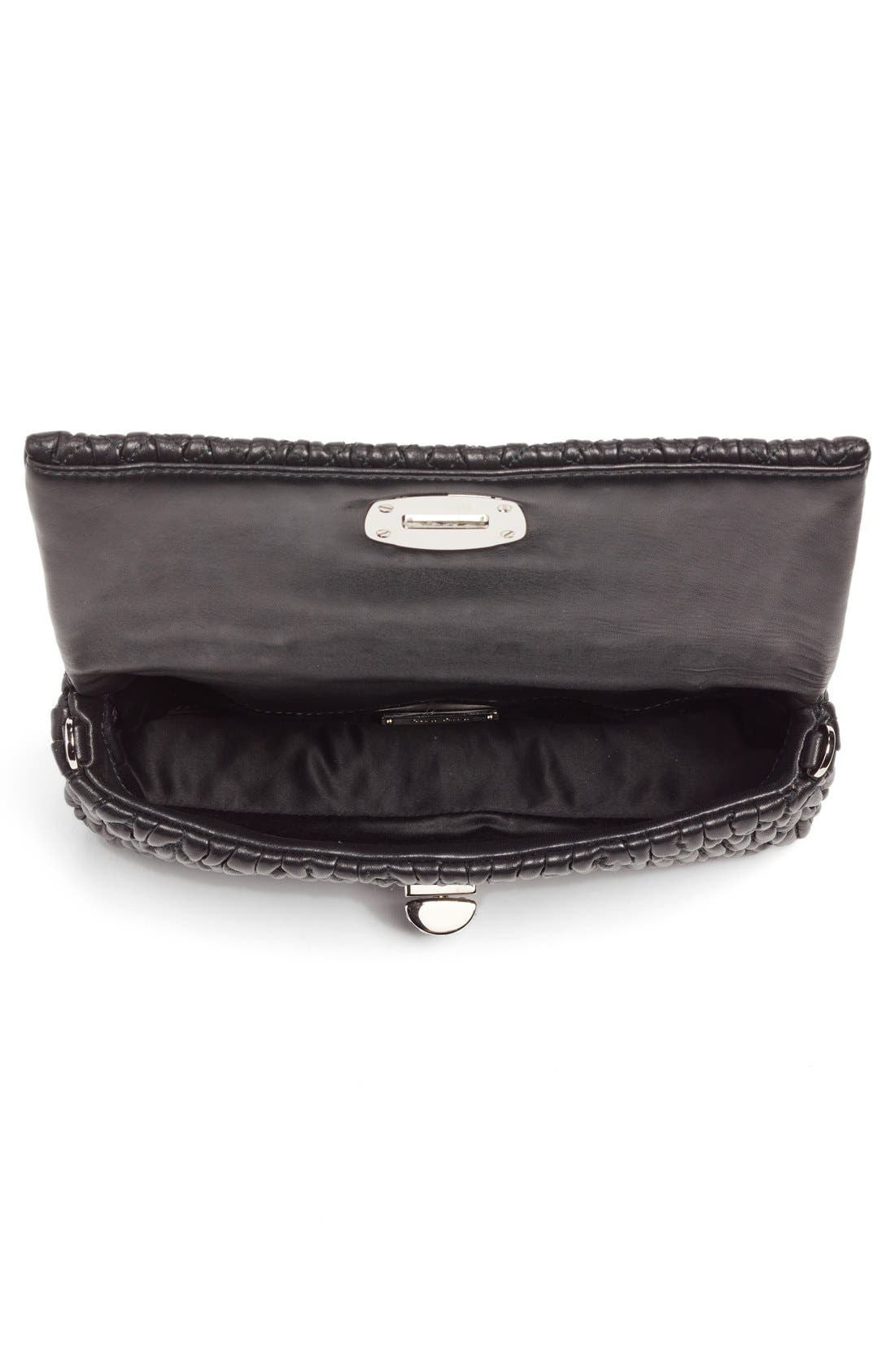 Miu Miu Small Crystal Embellished Nappa Shoulder Bag, Alternate, color, 