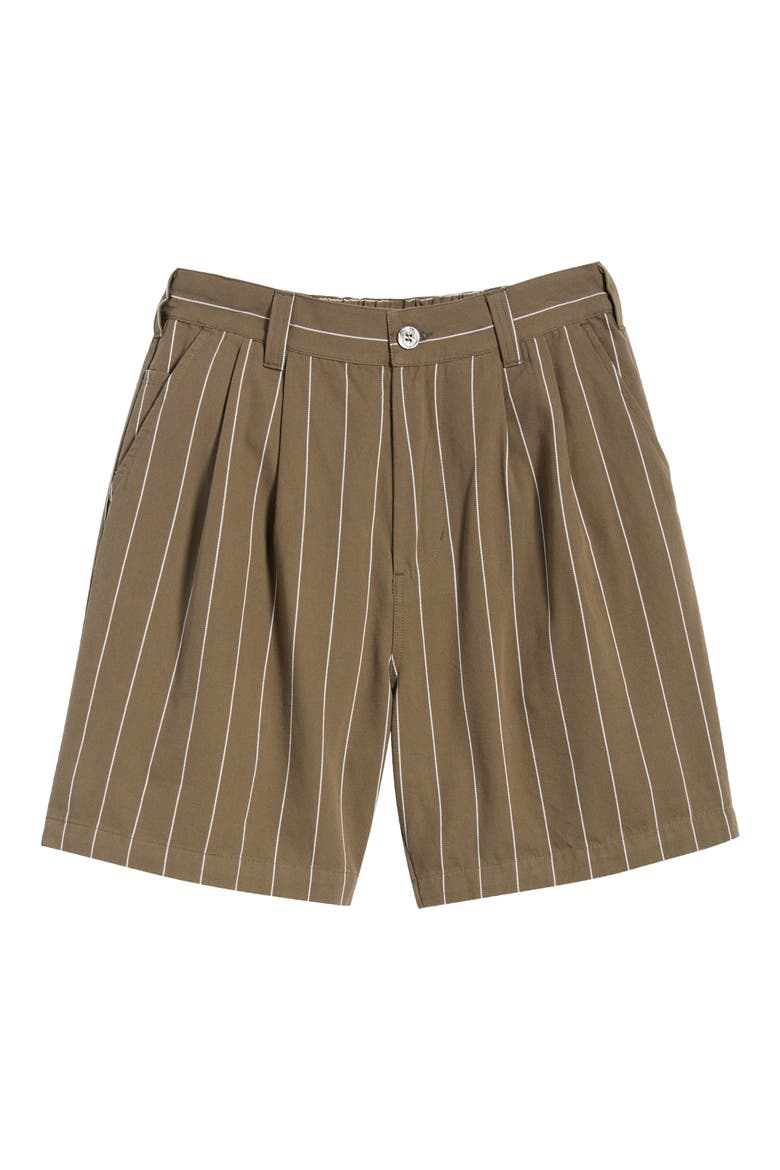 Foster Pleated Stripe Shorts, Alternate, color, CANTEEN MULTI