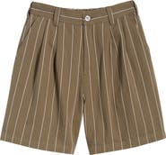 Obey Foster Pleated Stripe Shorts