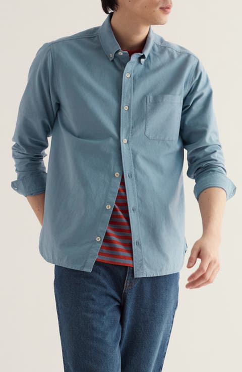 Jenken Garment Dyed Long Sleeve Oxford Shirt
