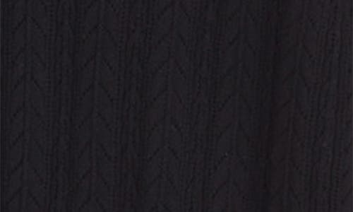 Madewell Ruffle-trim Pointelle Cardigan In Black