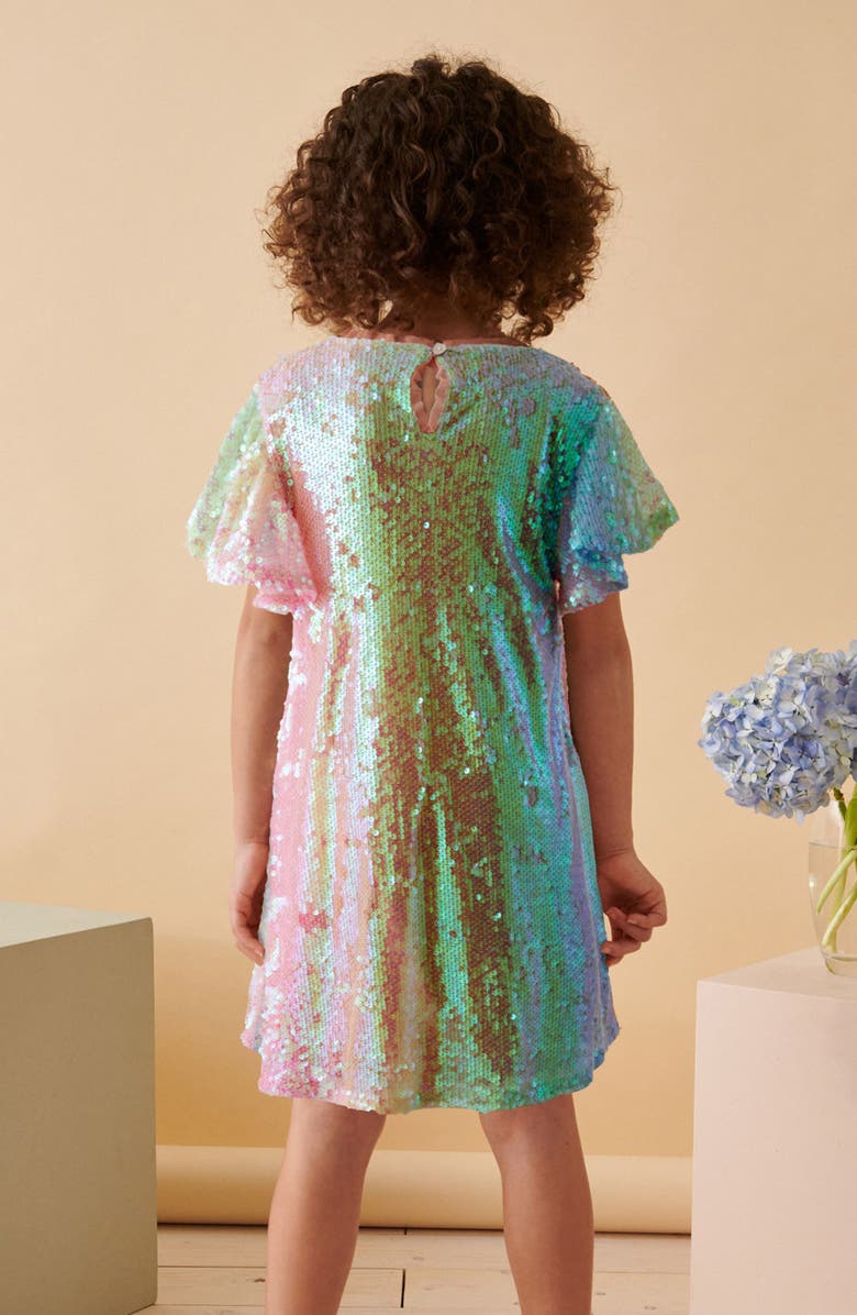NEXT Kids' Rainbow Sequin Party Dress, Alternate, color, 