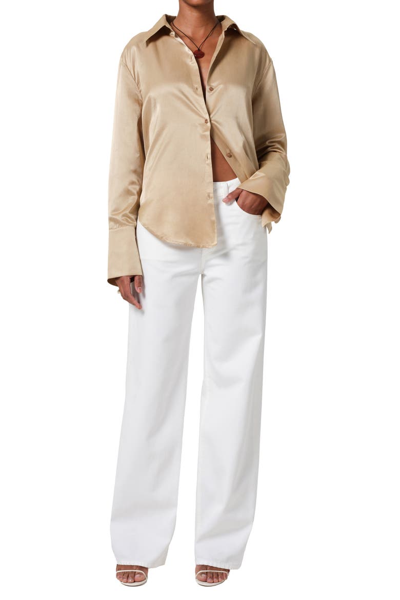 Annina High Waist Wide Leg Jeans, Alternate, color, SOFT WHITE (OFF WHITE)